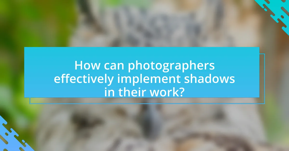 How can photographers effectively implement shadows in their work?