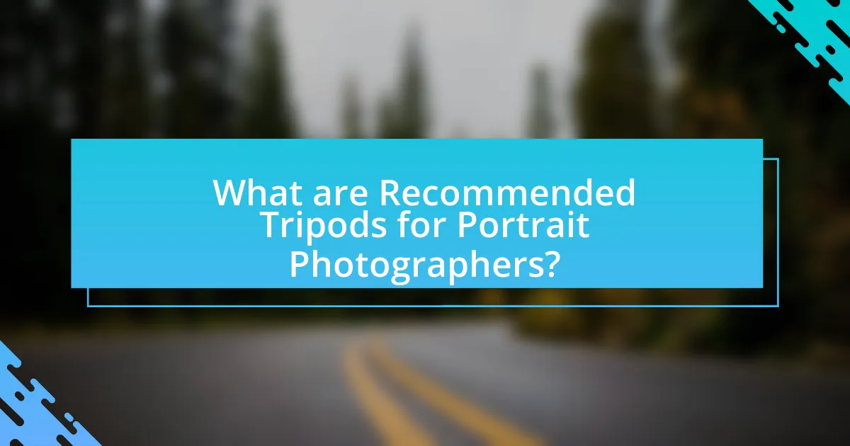 What are Recommended Tripods for Portrait Photographers?
