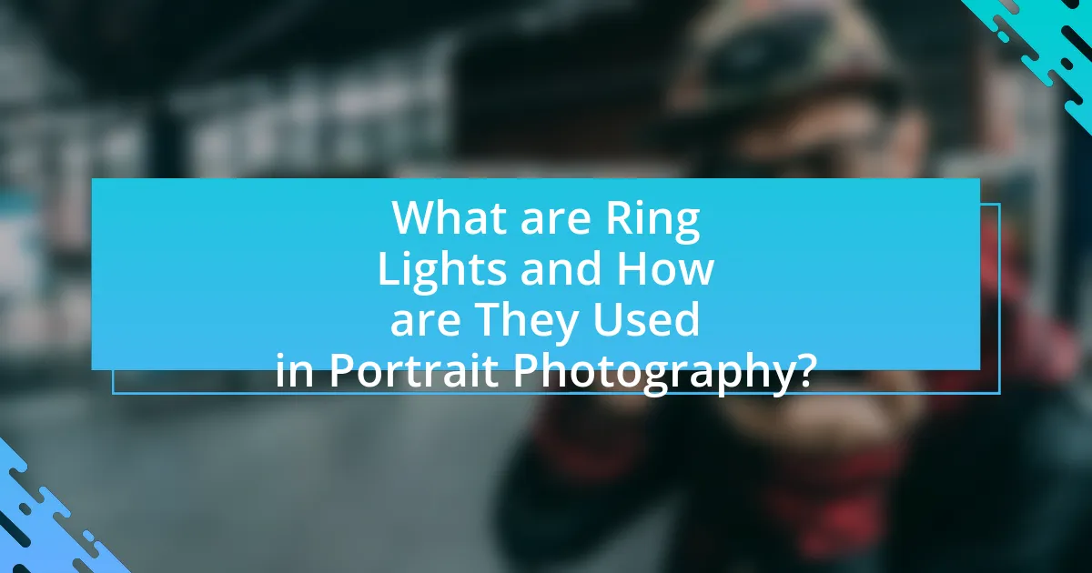 What are Ring Lights and How are They Used in Portrait Photography?