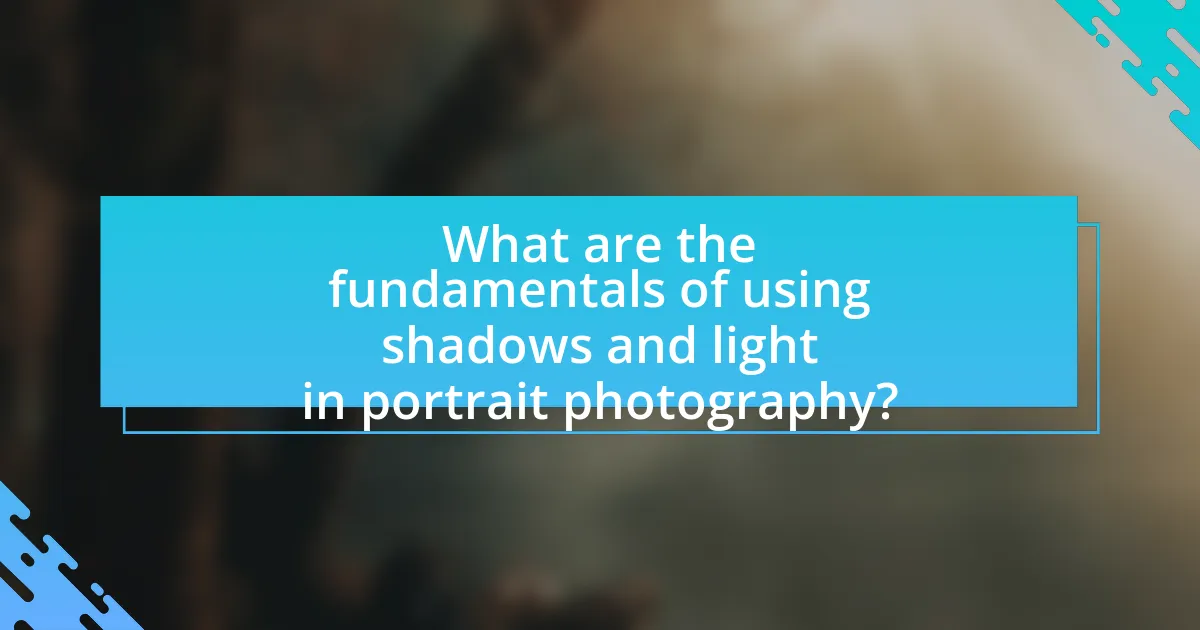 What are the fundamentals of using shadows and light in portrait photography?