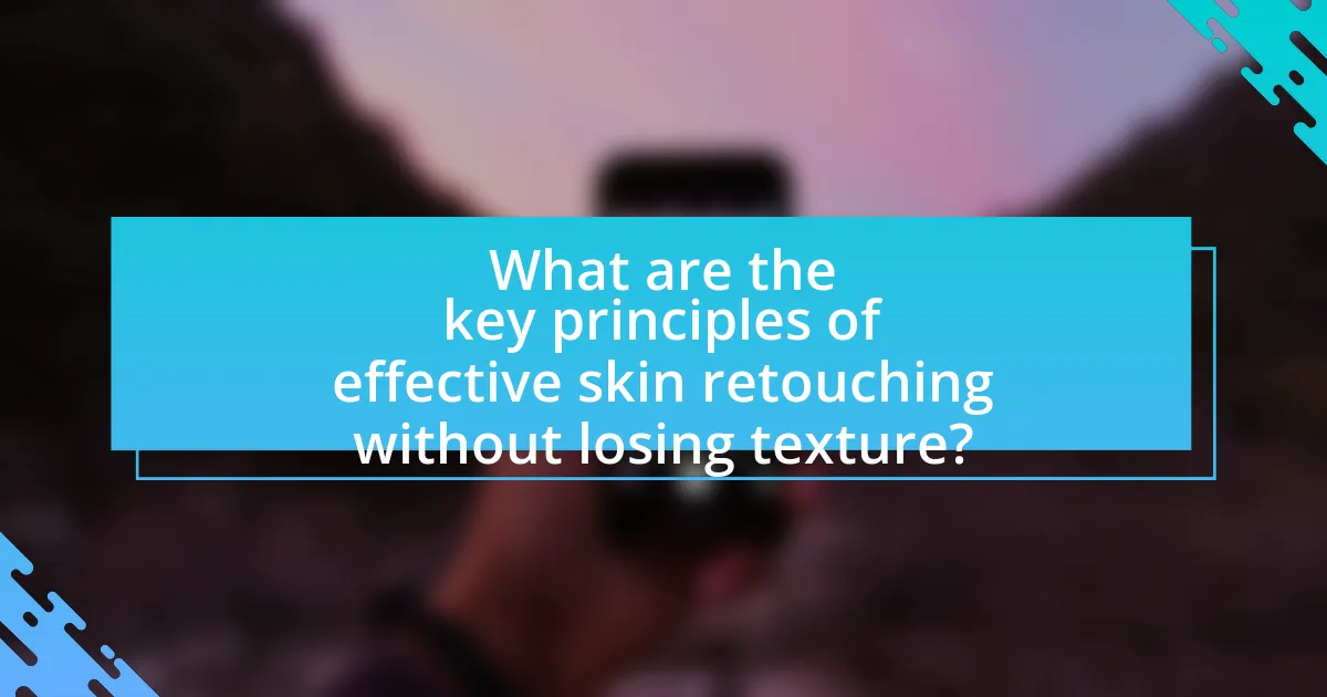What are the key principles of effective skin retouching without losing texture?