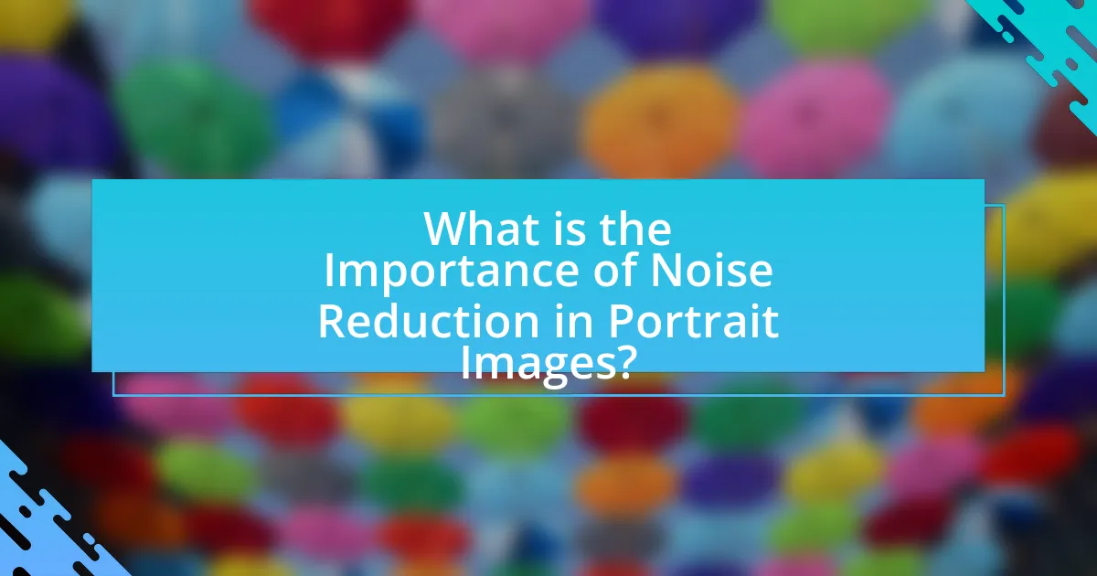 What is the Importance of Noise Reduction in Portrait Images?