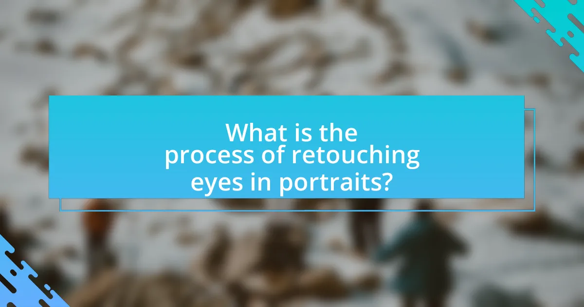 What is the process of retouching eyes in portraits?