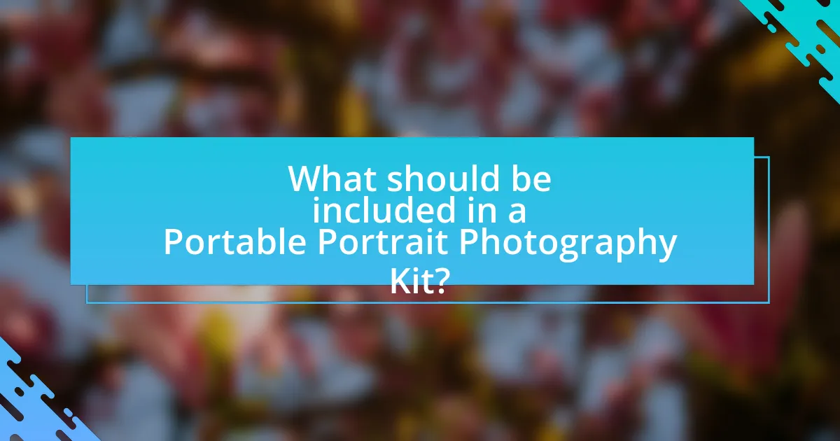 What should be included in a Portable Portrait Photography Kit?